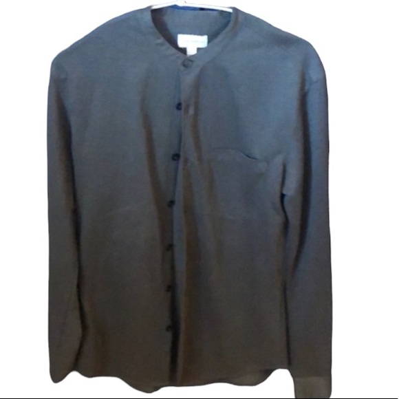 CLUB MONACO dark green Band collar shirt size XS - Picture 4 of 9